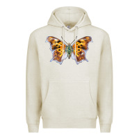 Oatmeal Heather Question Mark Butterfly Premium Hoodie - LillyAllenDesigns