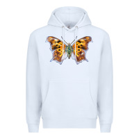 White Question Mark Butterfly Premium Hoodie - LillyAllenDesigns