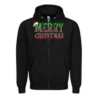 Black merry christmas Zipper Hoodie - AdoDesignShop