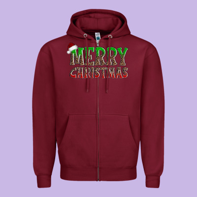 Merry Christmas Zipper Hoodie Designed By Adodesignshop