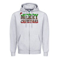 Heather Grey merry christmas Zipper Hoodie - AdoDesignShop