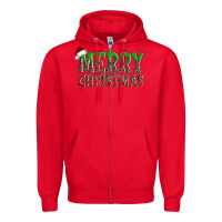 Red merry christmas Zipper Hoodie - AdoDesignShop