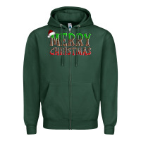 Sports Green merry christmas Zipper Hoodie - AdoDesignShop
