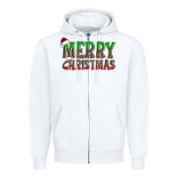 White merry christmas Zipper Hoodie - AdoDesignShop