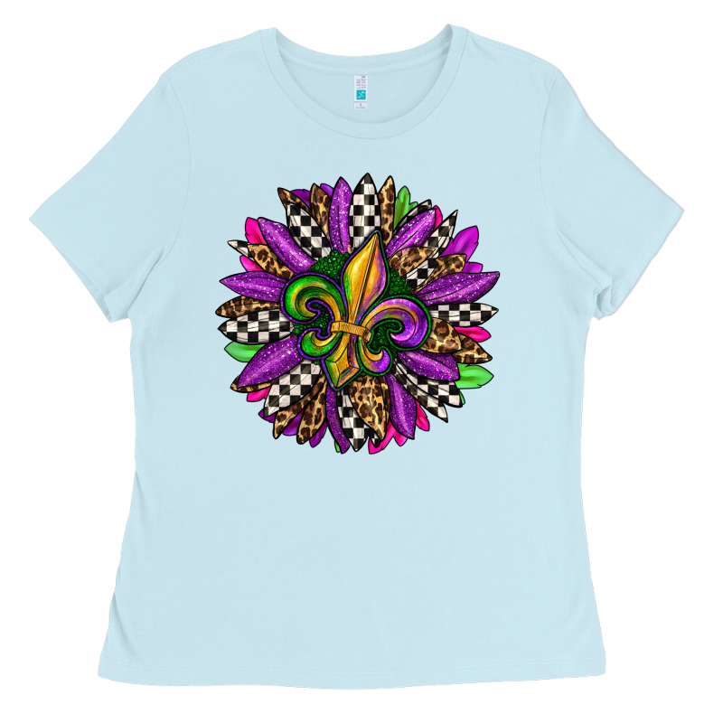 Mardi Gras Sunflower Ladies Tee by OliviaCreatesArt | Teevron