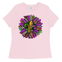 Bubblegum Pink mardi gras sunflower Ladies Tee - OliviaCreatesArt