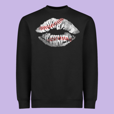 Baseball Lips Heavyweight Sweatshirt Designed By Adodesignshop