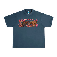 Midnight Navy Xoxo highland cows Urban Heavy Tee - RanaPortraitStore