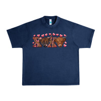 Navy Xoxo highland cows Urban Heavy Tee - RanaPortraitStore