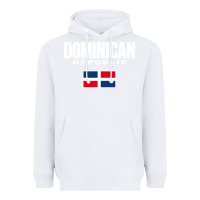 White dominican republic Heavyweight Hoodie - DesigneFamous