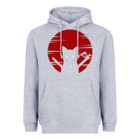 Heather Grey ninja cat japanese Heavyweight Hoodie - DesigneFamous