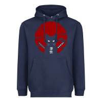 Navy ninja cat japanese Heavyweight Hoodie - DesigneFamous