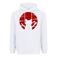 White ninja cat japanese Heavyweight Hoodie - DesigneFamous