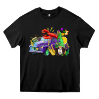 Black mardi gras gnome on the truck Heavy Core Tee - CowGirlArtShop