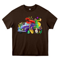 Chocolate Brown mardi gras gnome on the truck Heavy Core Tee - CowGirlArtShop