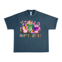 Midnight Navy Happy Easter Coffee Cups With Bunny Urban Heavy Tee - BundleAndBundleShop