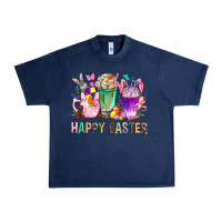 Navy Happy Easter Coffee Cups With Bunny Urban Heavy Tee - BundleAndBundleShop