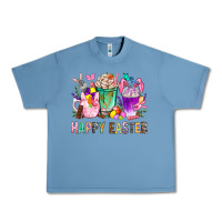 Pebble Blue Happy Easter Coffee Cups With Bunny Urban Heavy Tee - BundleAndBundleShop