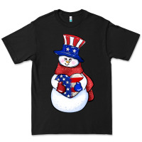Black Patriotic snowman 4th of july Premium Tee - HowdyJamesFarm