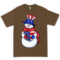 Cacao Patriotic snowman 4th of july Premium Tee - HowdyJamesFarm