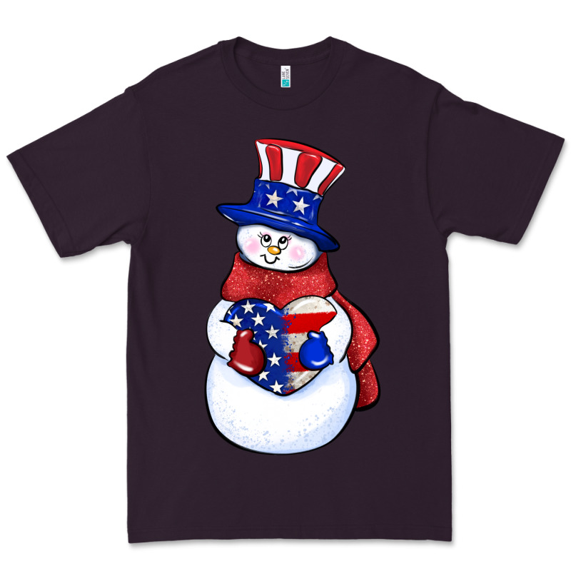 Patriotic Snowman 4th Of July Premium Tee by HowdyJamesFarm | Teevron