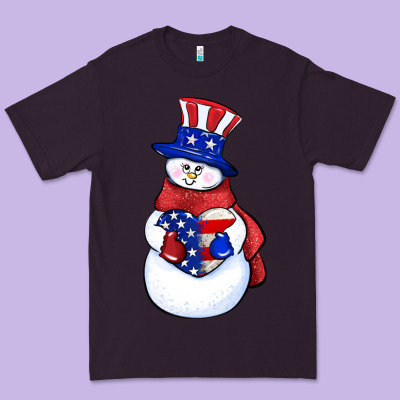 Patriotic Snowman 4th Of July Premium Tee Designed By Howdyjamesfarm