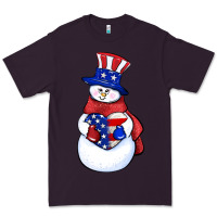 Plum Patriotic snowman 4th of july Premium Tee - HowdyJamesFarm