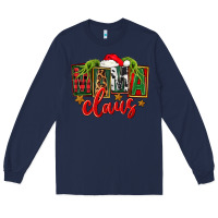 Navy Christmas mama Claus Long Sleeve Tee - FaDigitalArtStudio