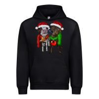 Black two christmas heifers Urban Hoodie - RanaPortraitStore