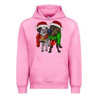 Fuchsia Pink two christmas heifers Urban Hoodie - RanaPortraitStore