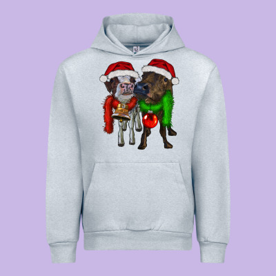 Two Christmas Heifers Urban Hoodie Designed By Ranaportraitstore