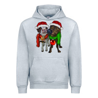 Heather Grey two christmas heifers Urban Hoodie - RanaPortraitStore