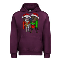 Mauve Wine two christmas heifers Urban Hoodie - RanaPortraitStore