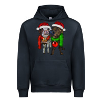 Navy two christmas heifers Urban Hoodie - RanaPortraitStore