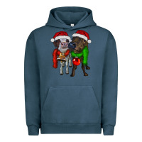 Pigment Midnight Navy two christmas heifers Urban Hoodie - RanaPortraitStore