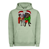 Pigment Oil Green two christmas heifers Urban Hoodie - RanaPortraitStore