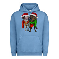 Pigment Pebble Blue two christmas heifers Urban Hoodie - RanaPortraitStore