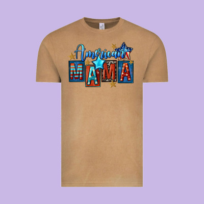 American Mama Mother's Day Vintage Tee Designed By Fadigitalartstudio