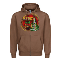 Chestnut merry and bright christmas tree Zipper Hoodie - AdoDesignShop