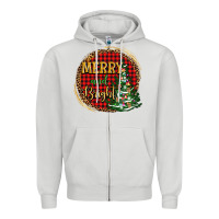 Dove Grey merry and bright christmas tree Zipper Hoodie - AdoDesignShop