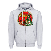 Heather Grey merry and bright christmas tree Zipper Hoodie - AdoDesignShop