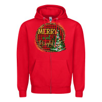 Red merry and bright christmas tree Zipper Hoodie - AdoDesignShop