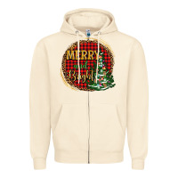 Sandshell merry and bright christmas tree Zipper Hoodie - AdoDesignShop