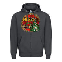 Smoke merry and bright christmas tree Zipper Hoodie - AdoDesignShop