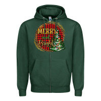 Sports Green merry and bright christmas tree Zipper Hoodie - AdoDesignShop