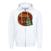 White merry and bright christmas tree Zipper Hoodie - AdoDesignShop
