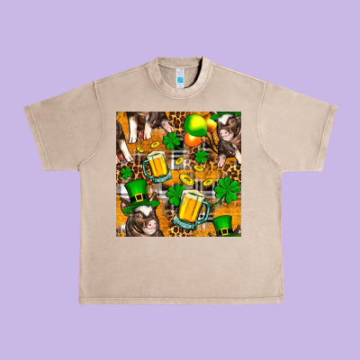 St. Patrick's Day Pig With Beer And Shamrock Urban Heavy Tee Designed By Fadigitalartstudio