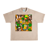 French Oak St. Patrick's Day Pig With Beer And Shamrock Urban Heavy Tee - FaDigitalArtStudio
