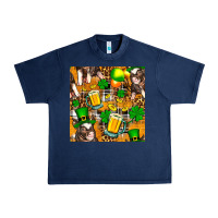 Navy St. Patrick's Day Pig With Beer And Shamrock Urban Heavy Tee - FaDigitalArtStudio
