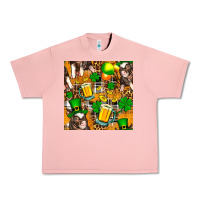 Salmon St. Patrick's Day Pig With Beer And Shamrock Urban Heavy Tee - FaDigitalArtStudio